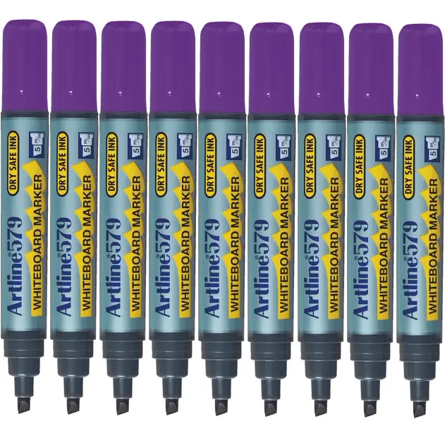 Artline 579 Whiteboard Marker 5mm Chisel Purple Box 9