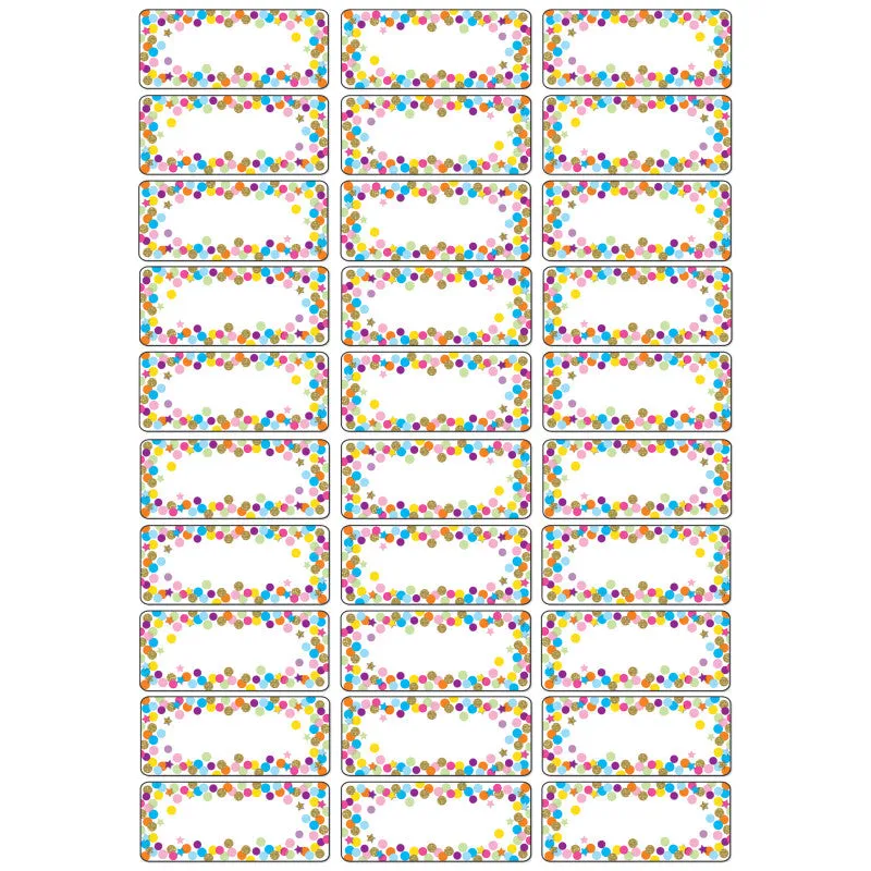Ashley Magnetic Die-Cut Small Foam Nameplates & Labels, Confetti (ASH 18006)
