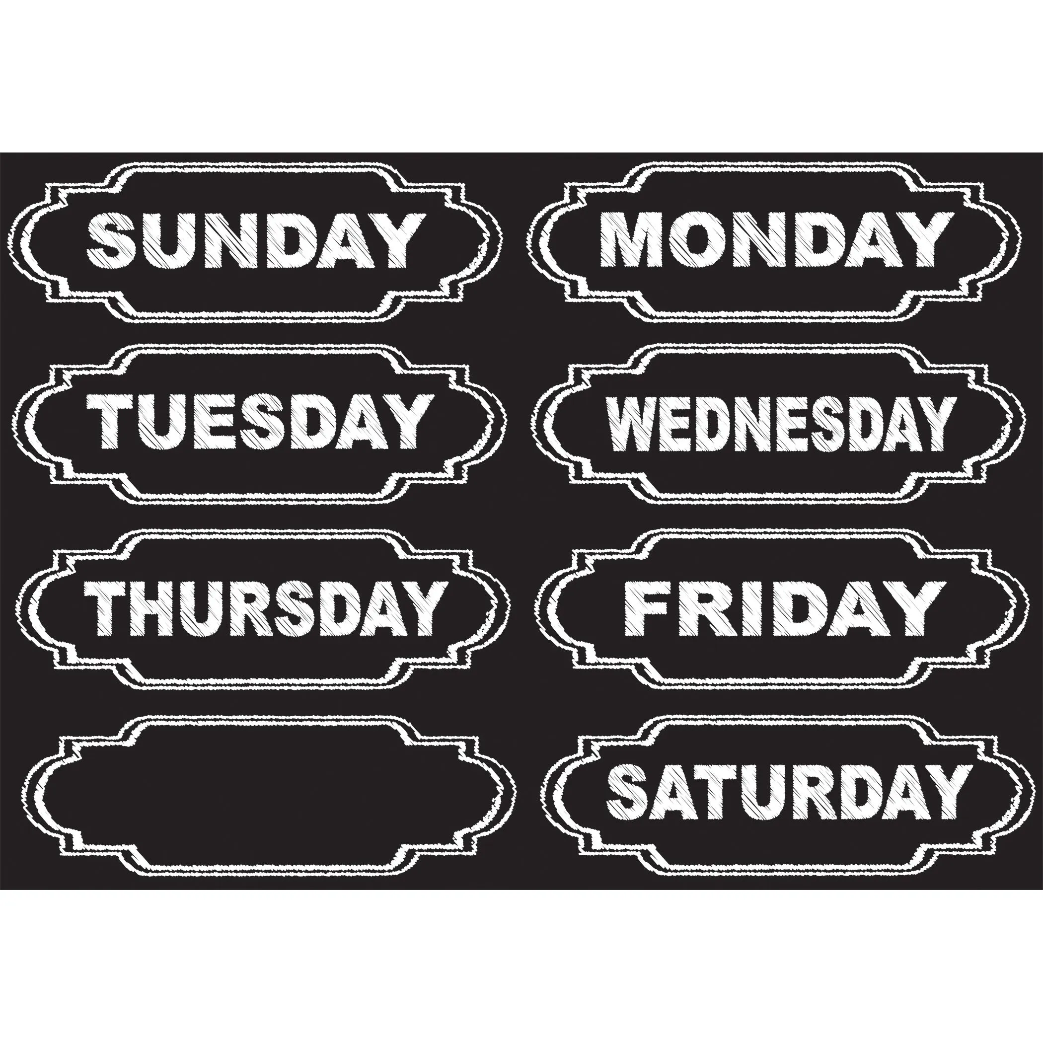 Ashley Productions Large Die-Cut Magnetic Chalkboard Days Of Week