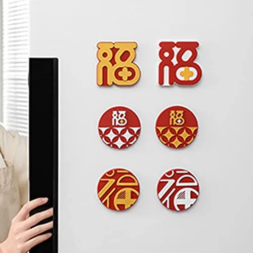 ATORSE® 2 Pieces New Year Refrigerator Magnets for Whiteboards Restaurant Style A
