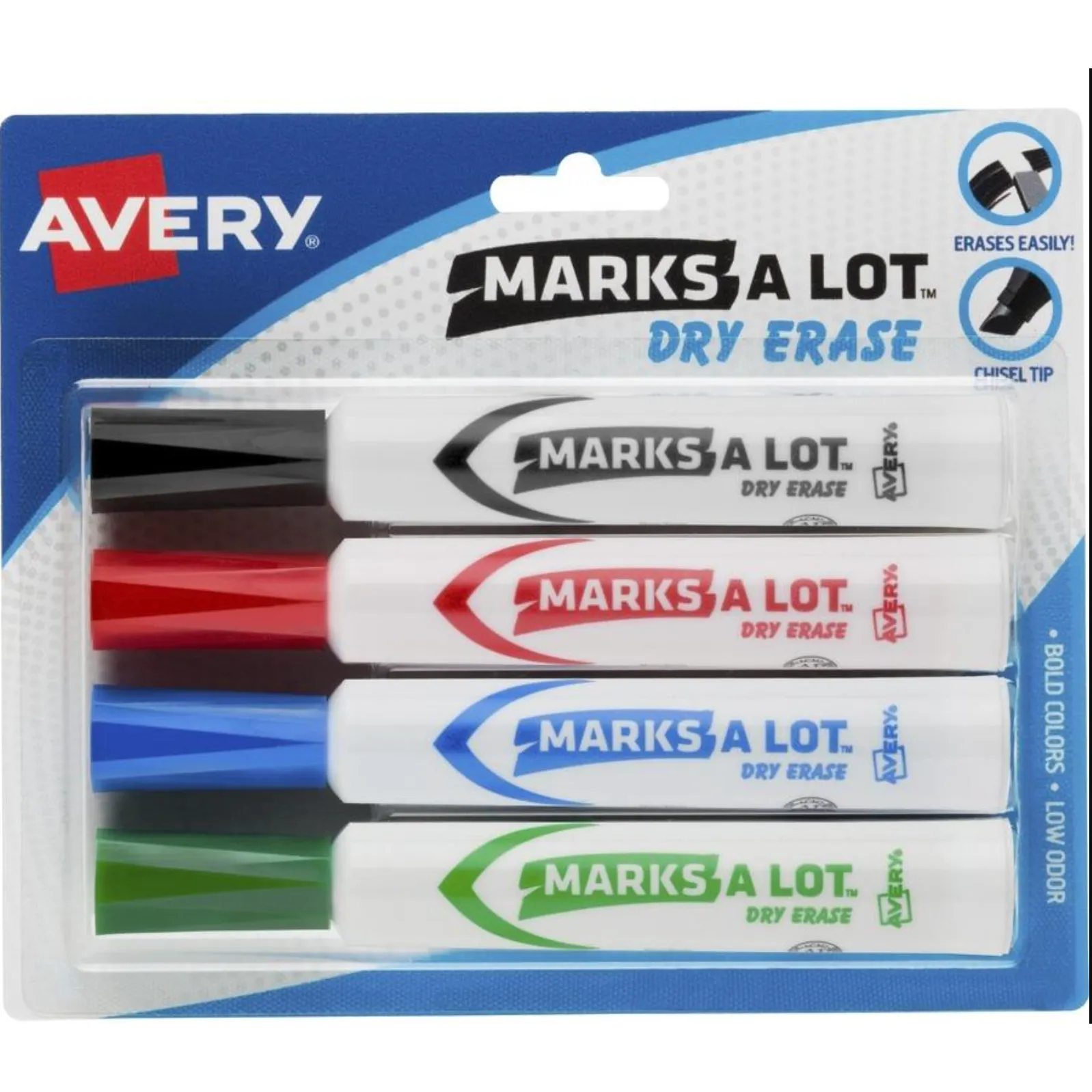 Avery® Marks A Lot Desk-Style Dry-Erase Markers- 4 pack
