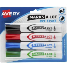 Avery® Marks A Lot Desk-Style Dry-Erase Markers- 4 pack