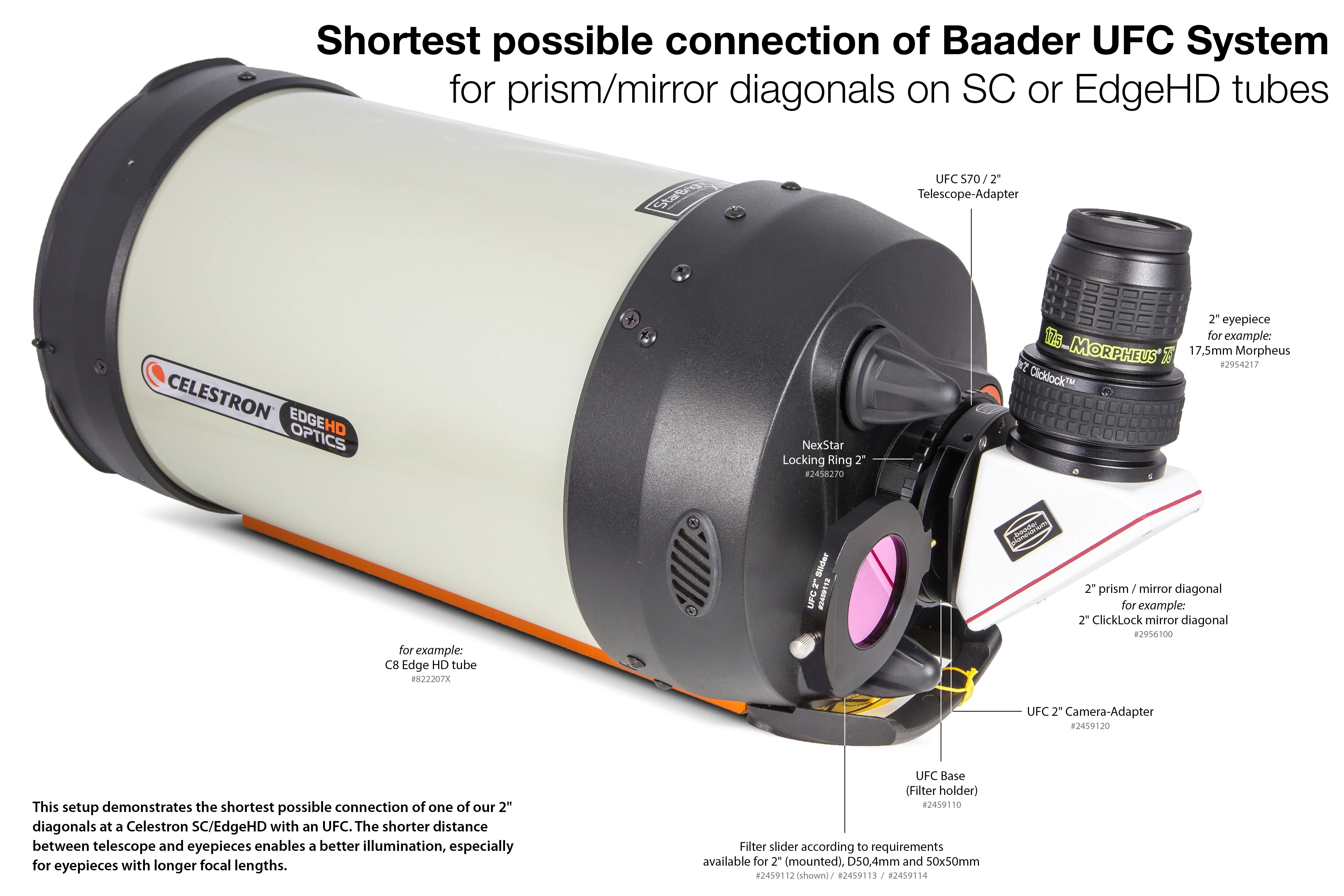 Baader 2" ClickLock eyepiece clamps (from T-2 to 4,1")