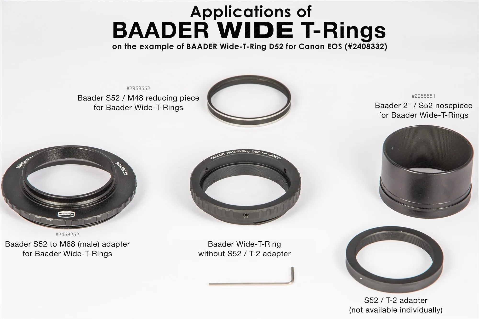 Baader Wide-T-Ring Canon R (for Canon R bajonet) with D52i to T-2 and S52