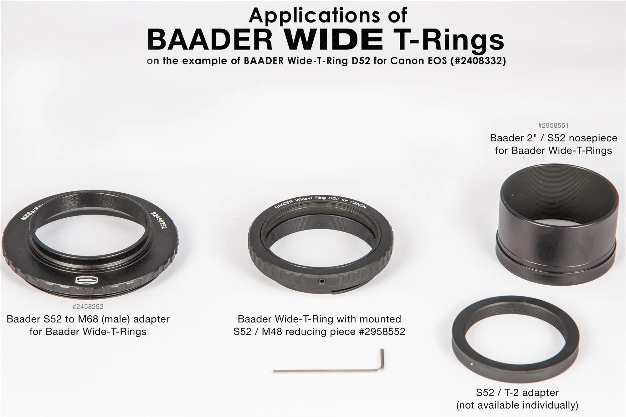 Baader Wide-T-Ring Canon R (for Canon R bajonet) with D52i to T-2 and S52