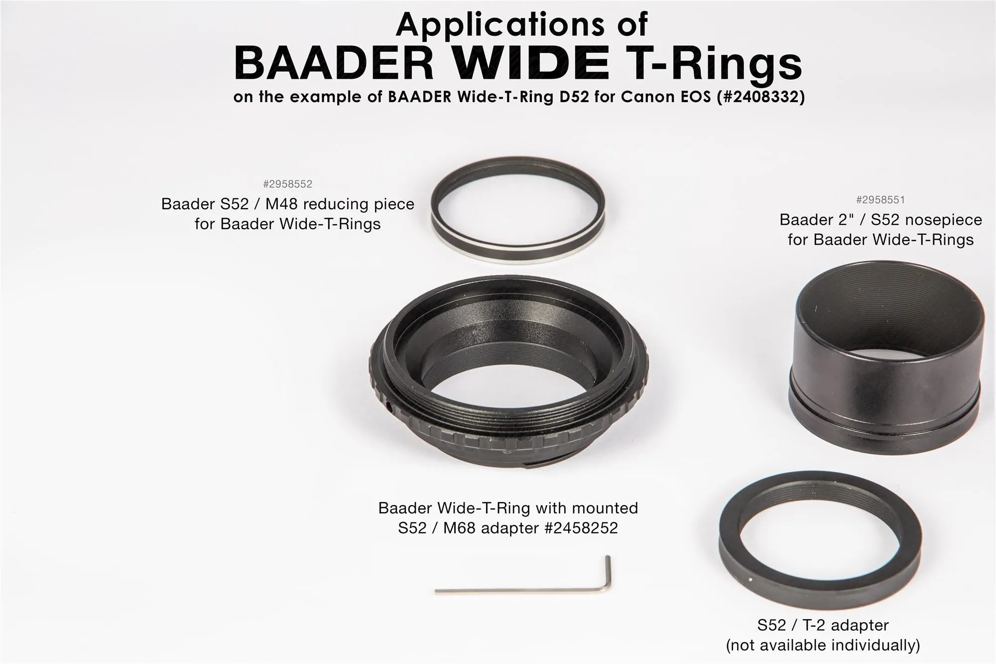 Baader Wide-T-Ring Canon R (for Canon R bajonet) with D52i to T-2 and S52