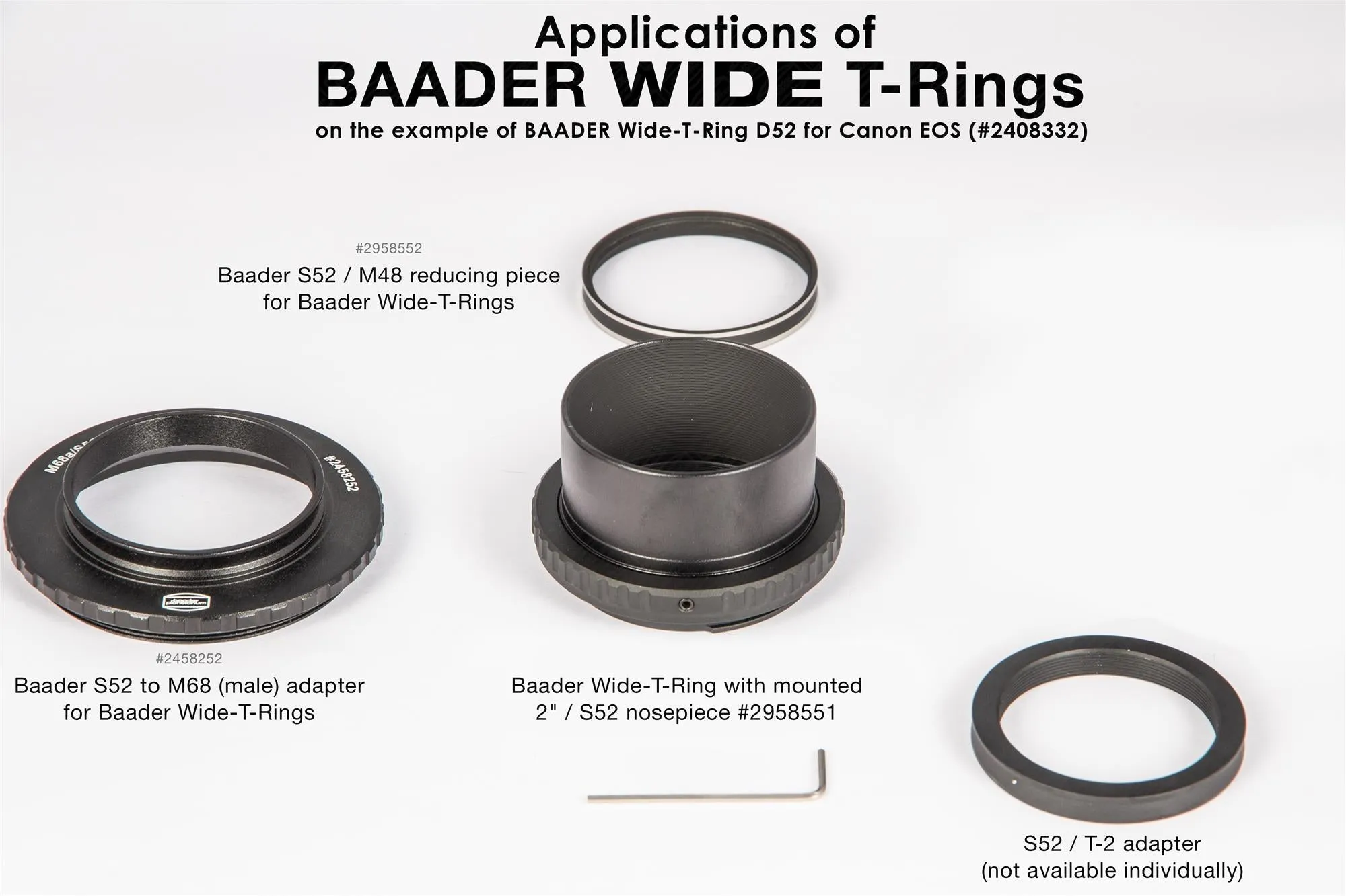 Baader Wide-T-Ring Canon R (for Canon R bajonet) with D52i to T-2 and S52