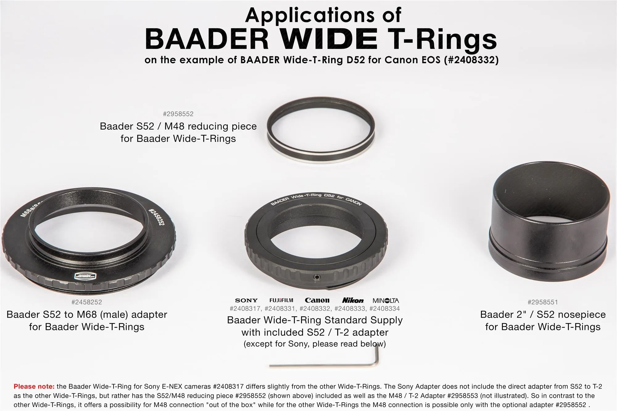 Baader Wide-T-Ring Nikon Z (for Nikon Z bajonet) with D52i to T-2 and S52