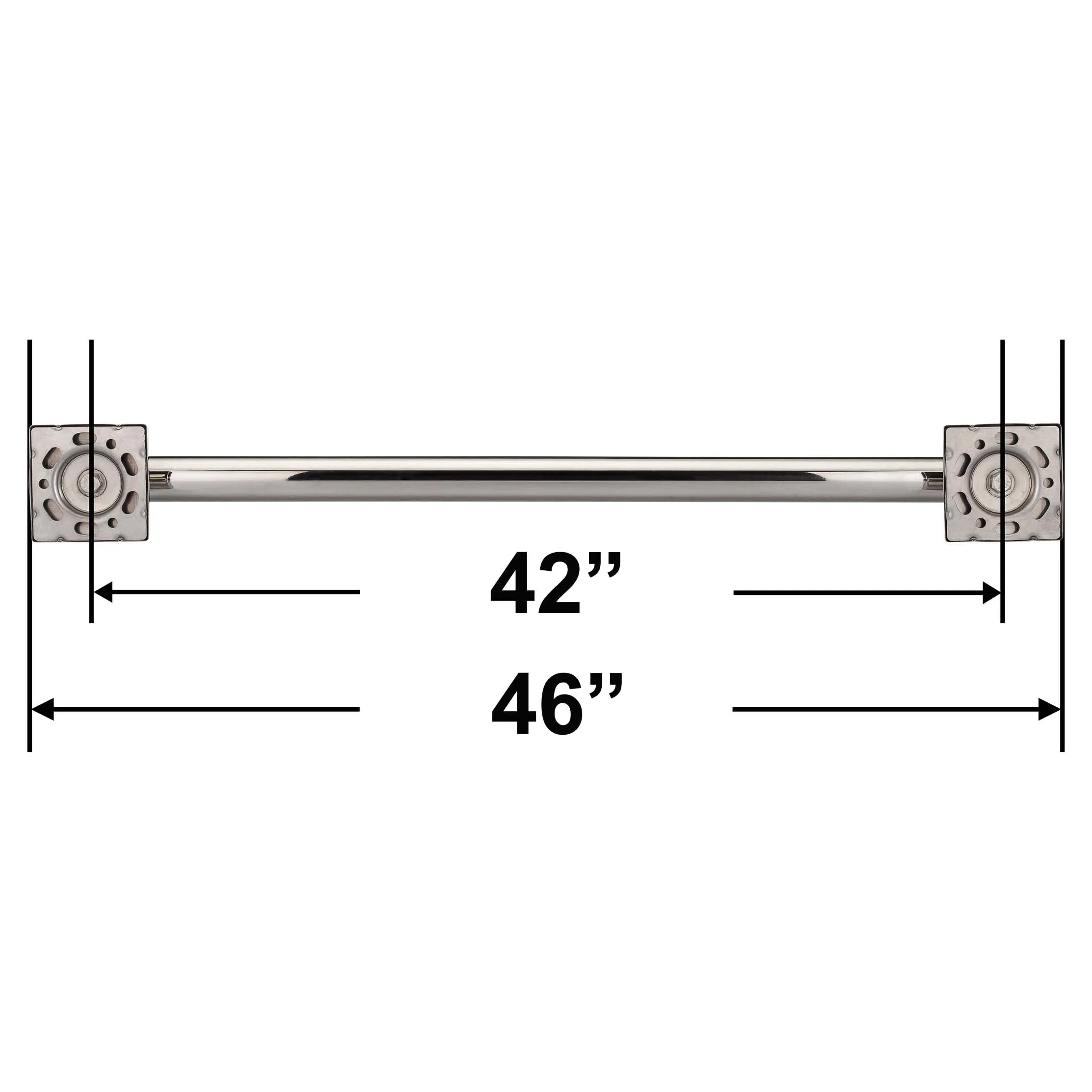 Bathroom Grab Bar, Contemporary, Square Escutcheon, 42 In. X 1 1/4 In.