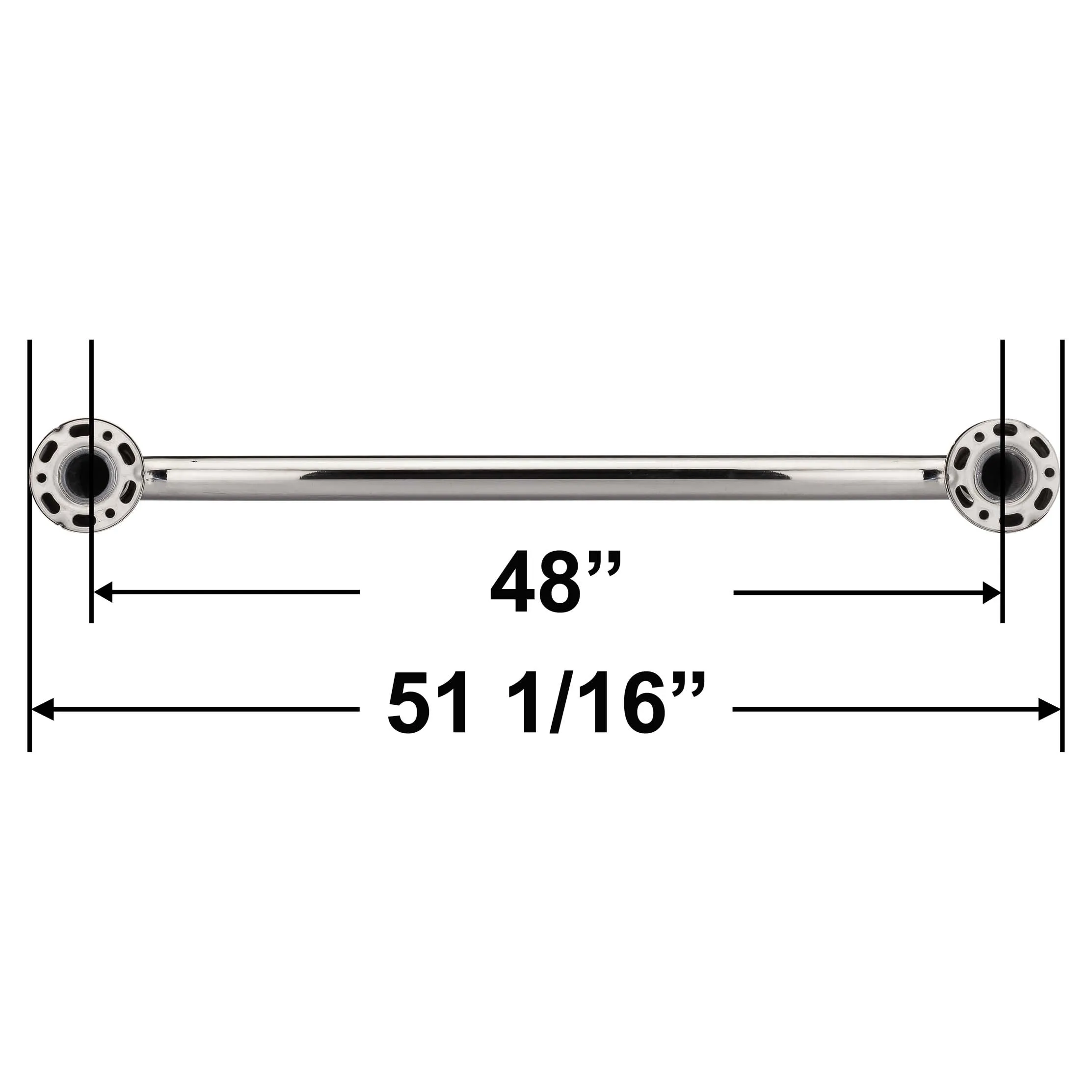 Bathroom Grab Bar, Decorative, Dome Escutcheon, 48 In. X 1 1/4 In.