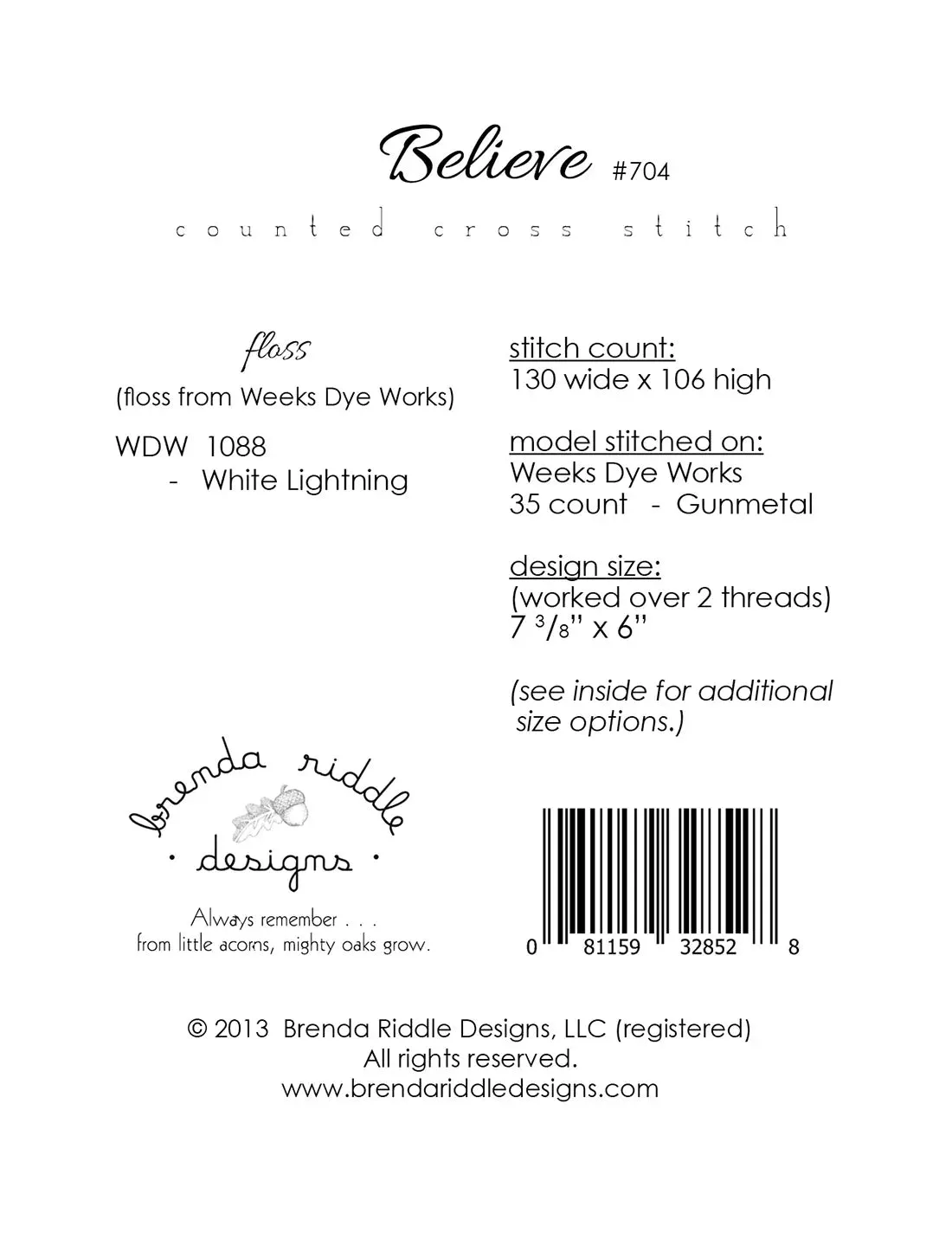 Believe Cross Stitch Pattern