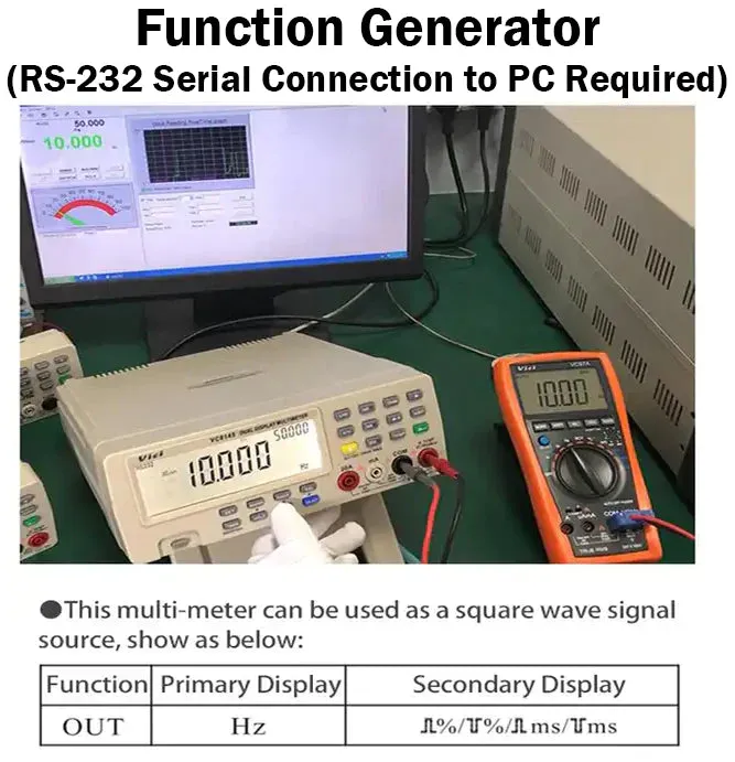 Bench Digital Multimeter with Function Generator and RS-232 Computer Interface