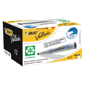 Bic Velleda 1701 Whiteboard Marker Bullet Tip Black (12 Pack) 1199170109