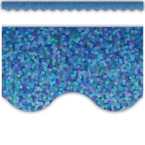 Blue Sparkle Scalloped Border Trim