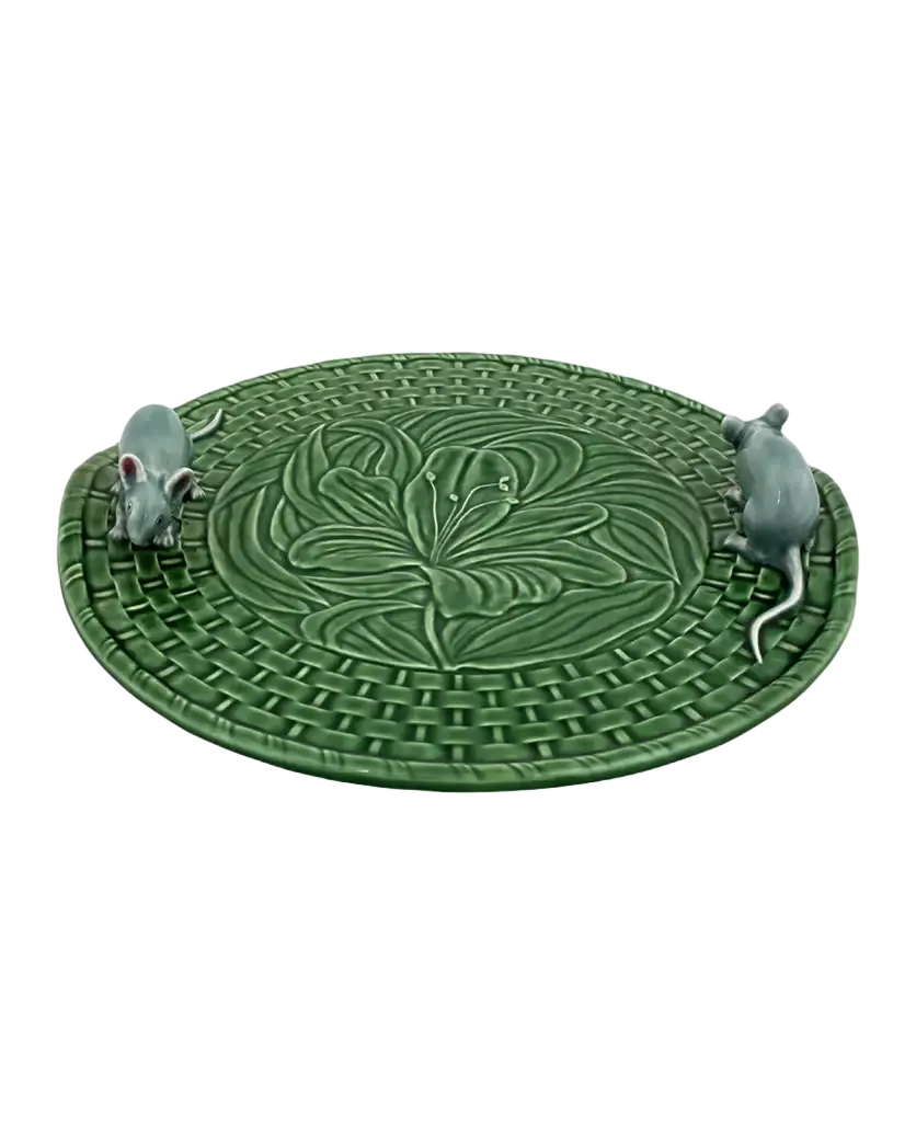 Bordallo Pinheiro Lily Cheese Tray with Mice