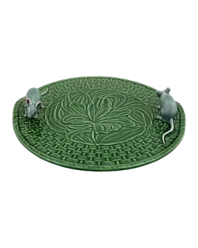Bordallo Pinheiro Lily Cheese Tray with Mice