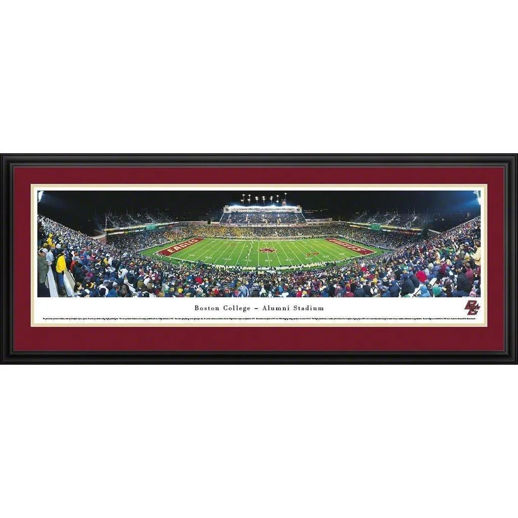 Boston College Football - "Stadium 50 Yard Line" Panorama Framed Print