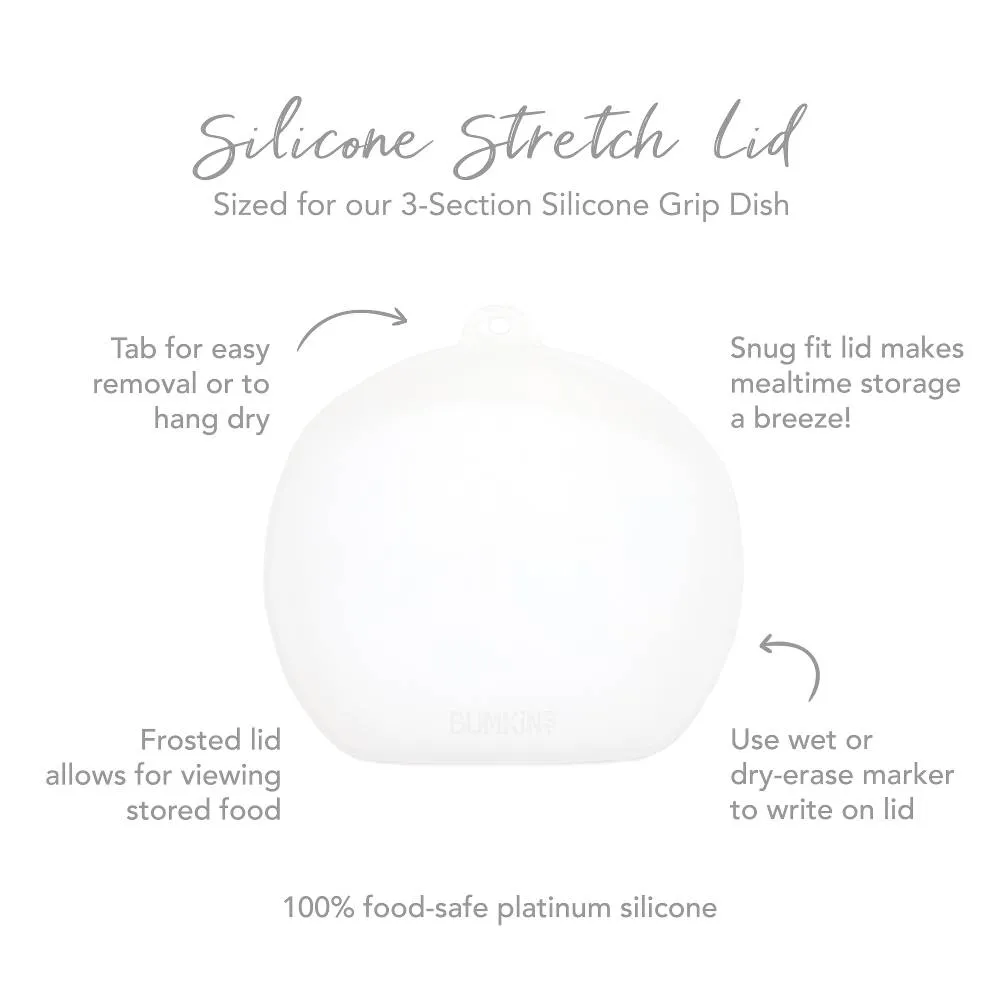 Bumkins Silicone Grip Dish | Pink with LID