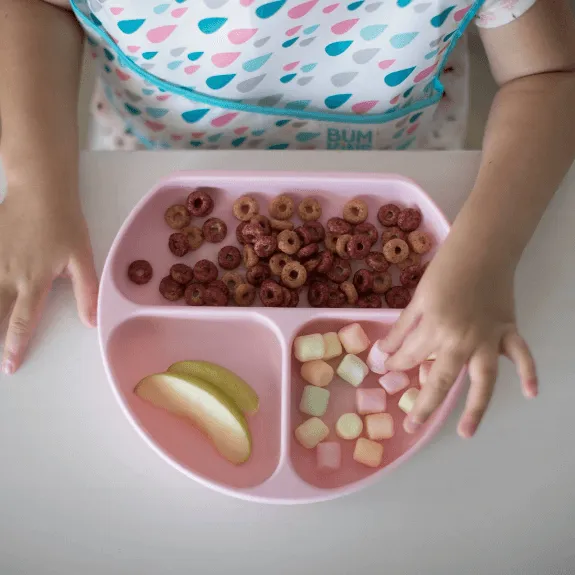 Bumkins Silicone Grip Dish | Pink with LID