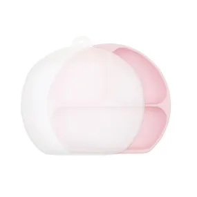 Bumkins Silicone Grip Dish | Pink with LID