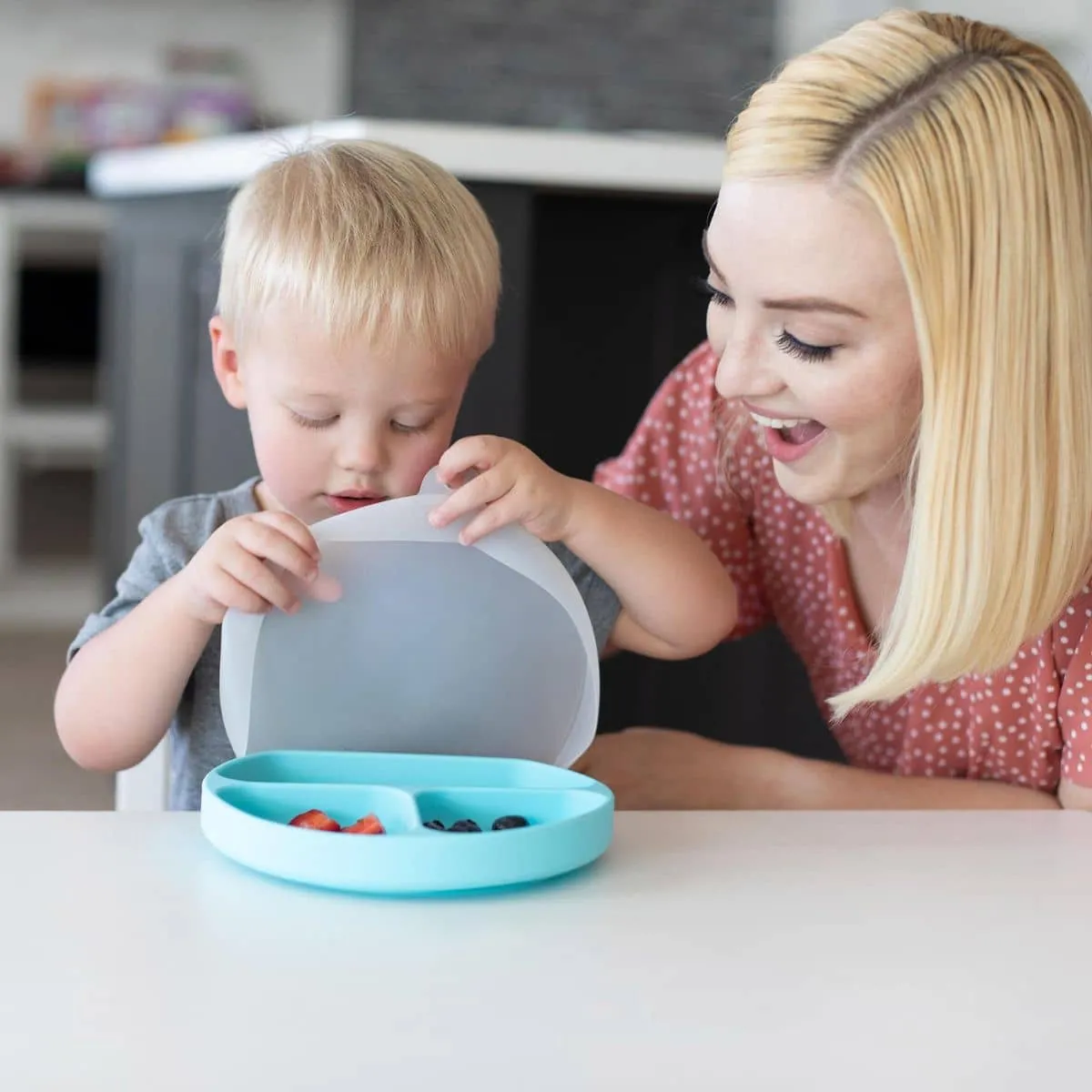 Bumkins Silicone Grip Dish with Lid