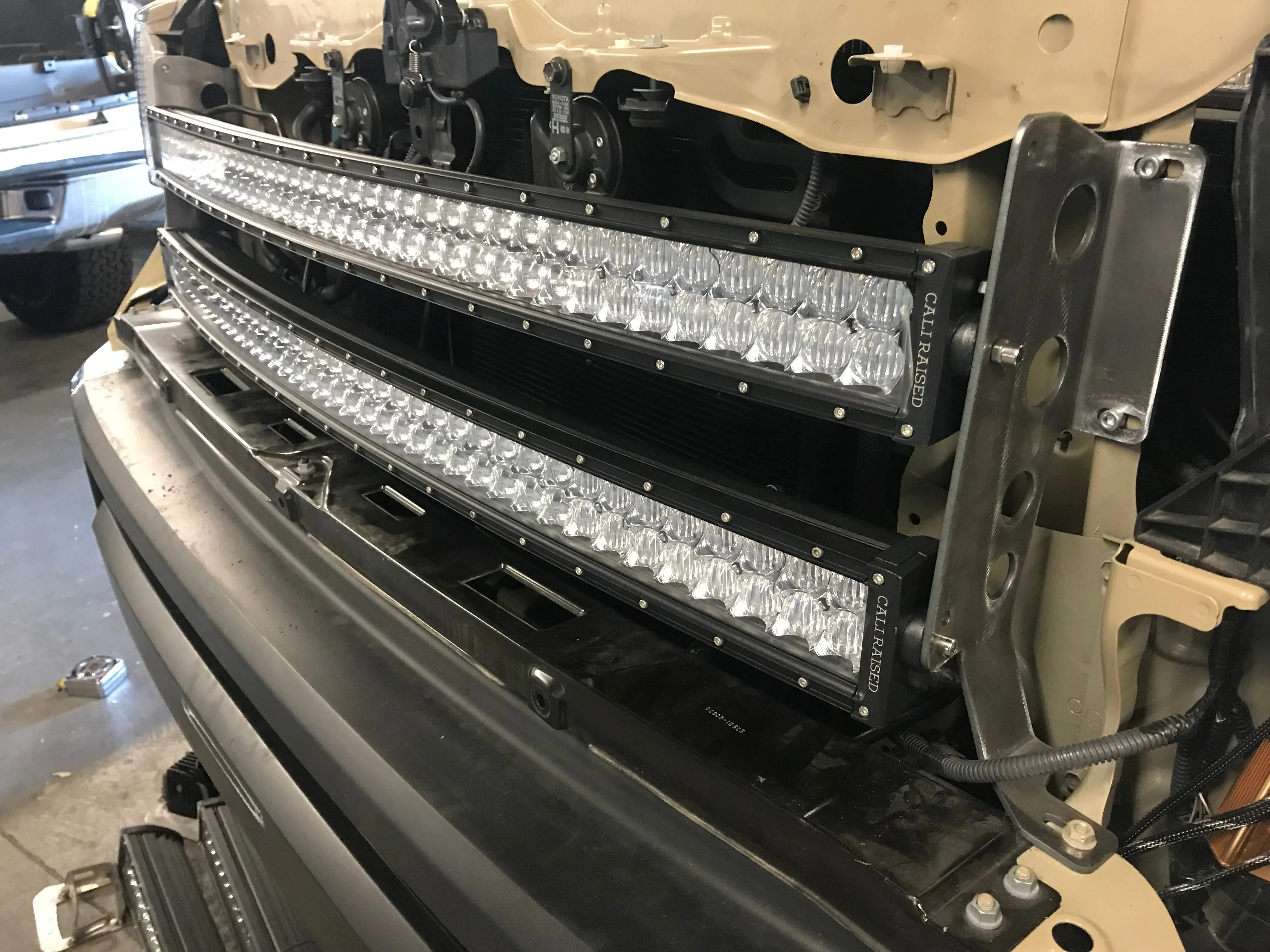 CALI RAISED LED 2014-2021 Toyota Tundra 42" Hidden Grille Curved LED Light Bar Mounting Brackets