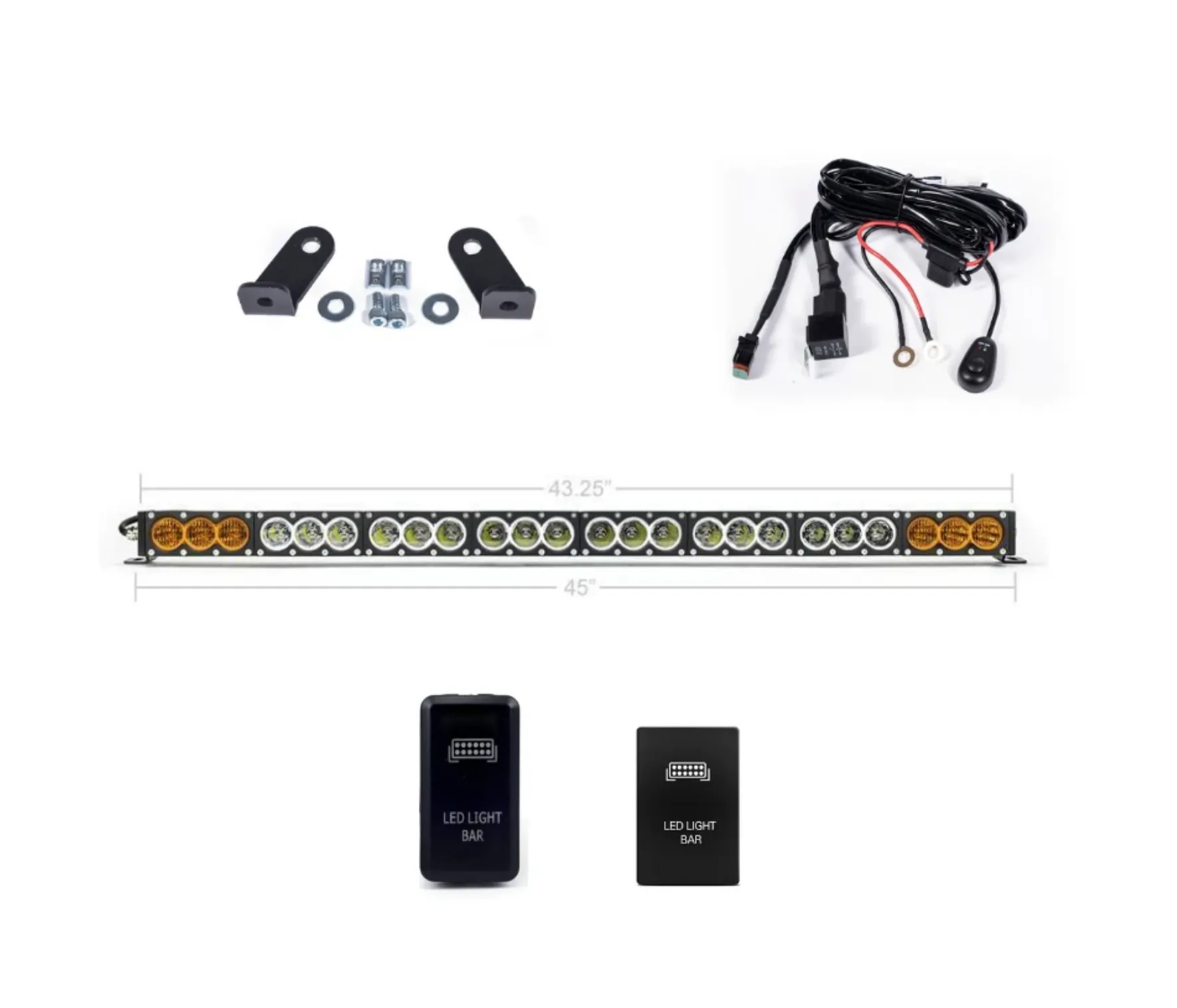 Cali Raised Prinsu Light Bar Kit w/ Dual Function Amber/White