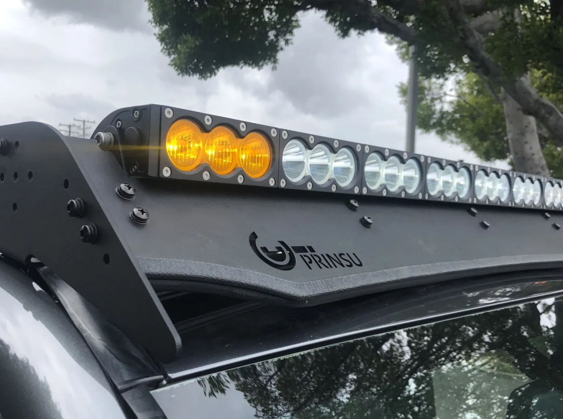 Cali Raised Prinsu Light Bar Kit w/ Dual Function Amber/White