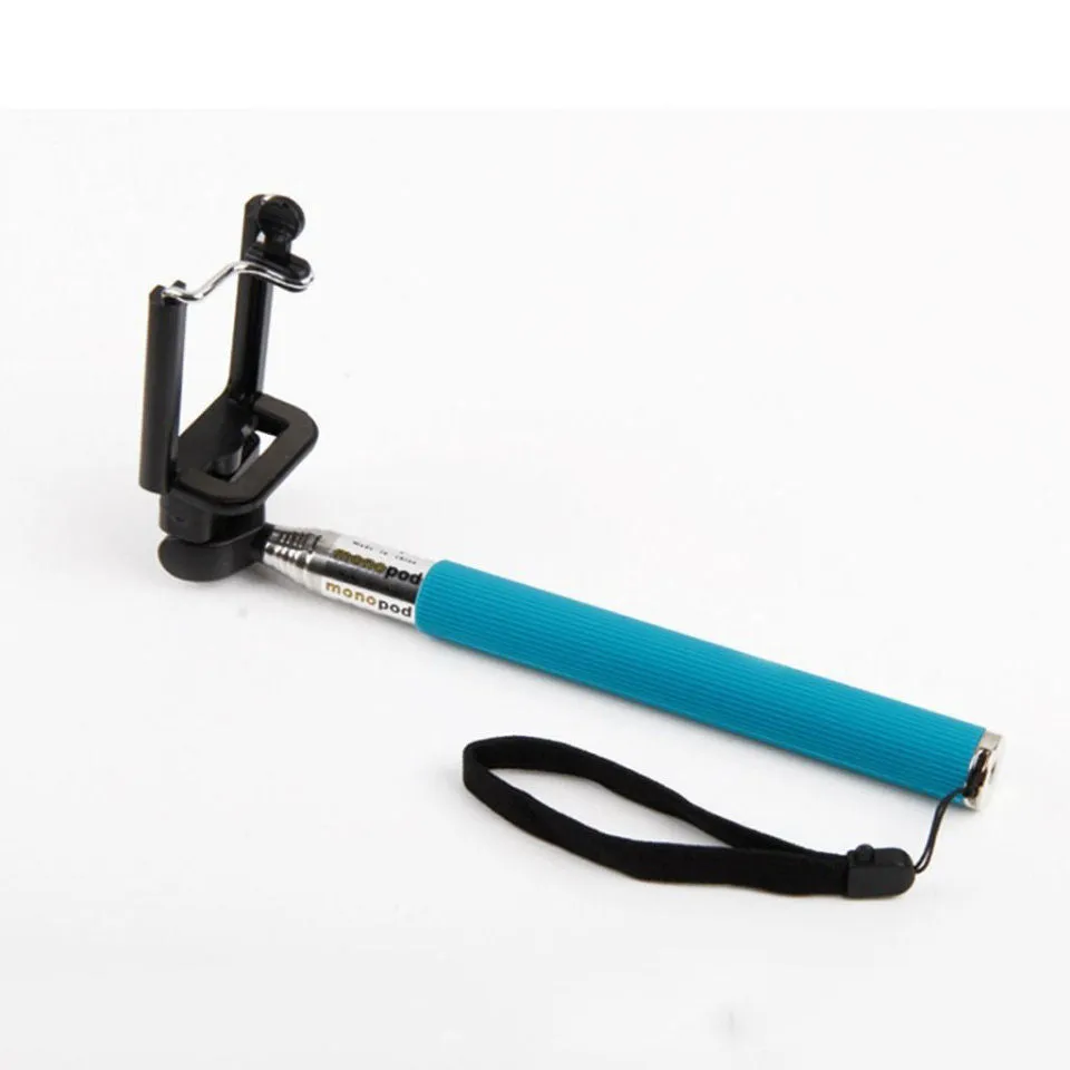 Camera Monopod Selfie Stick 1M for cellphone Apple iphone Multi Colors - Blue