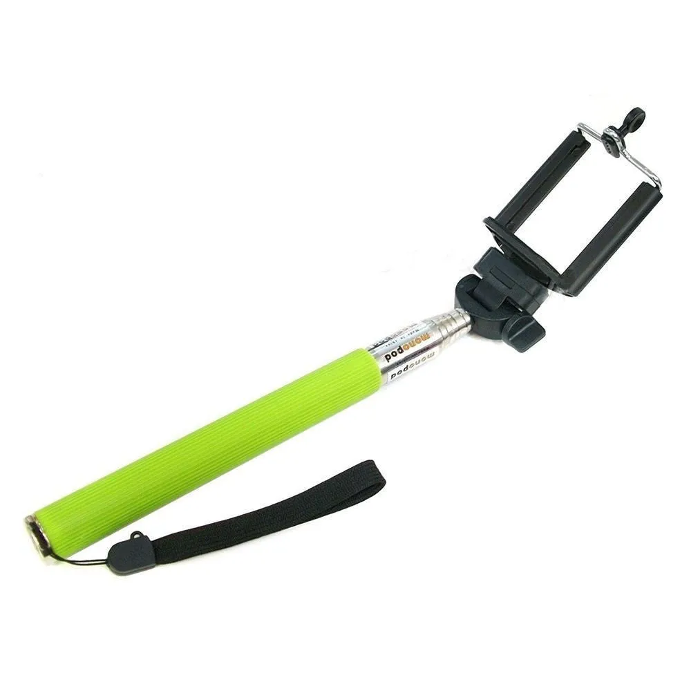 Camera Monopod Selfie Stick 1M for cellphone Apple iphone Multi Colors - Green