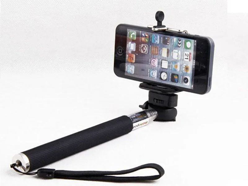 Camera Monopod Selfie Stick 1M for cellphone Apple iphone Multi Colors - White