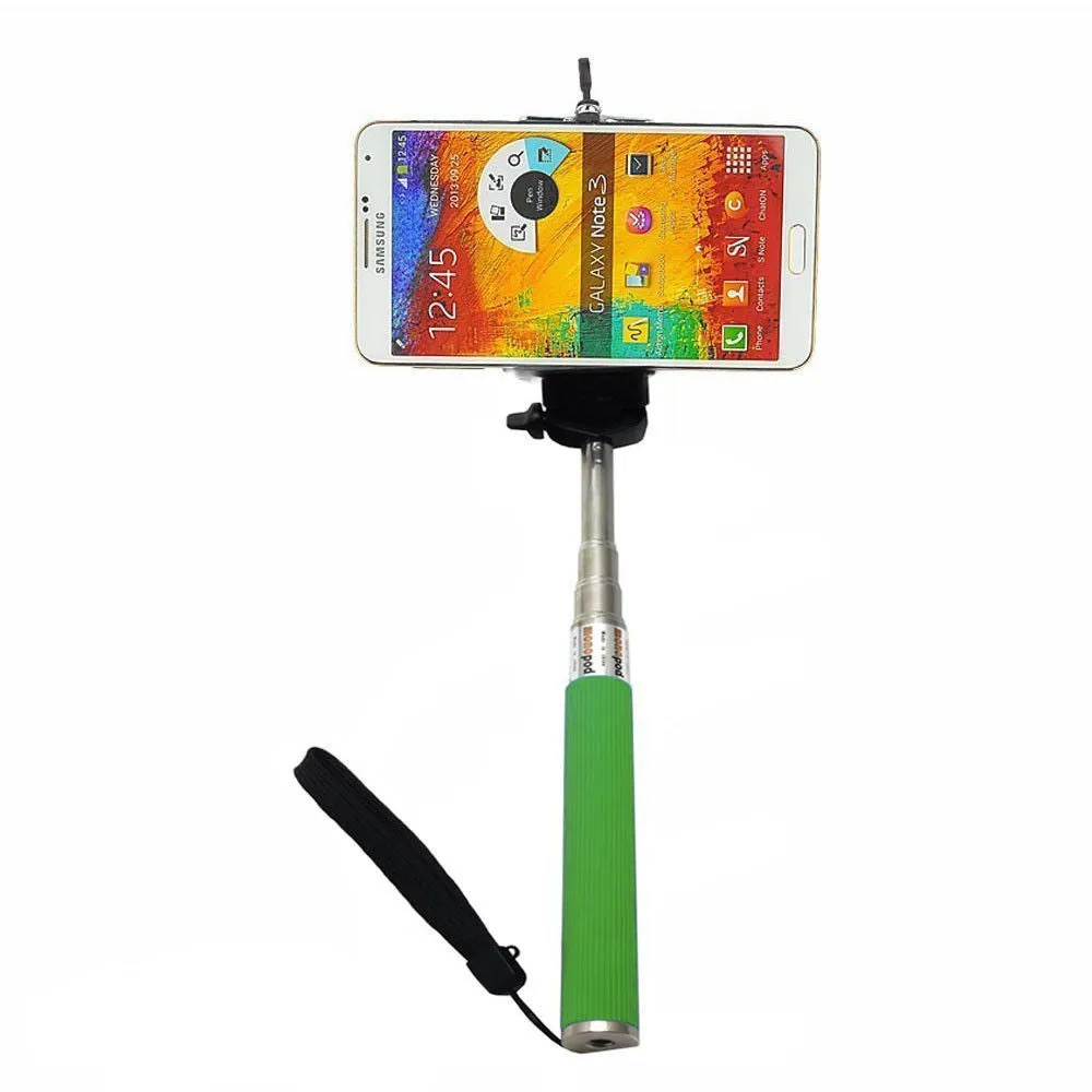 Camera Monopod Selfie Stick 1M for cellphone Apple iphone Multi Colors - White