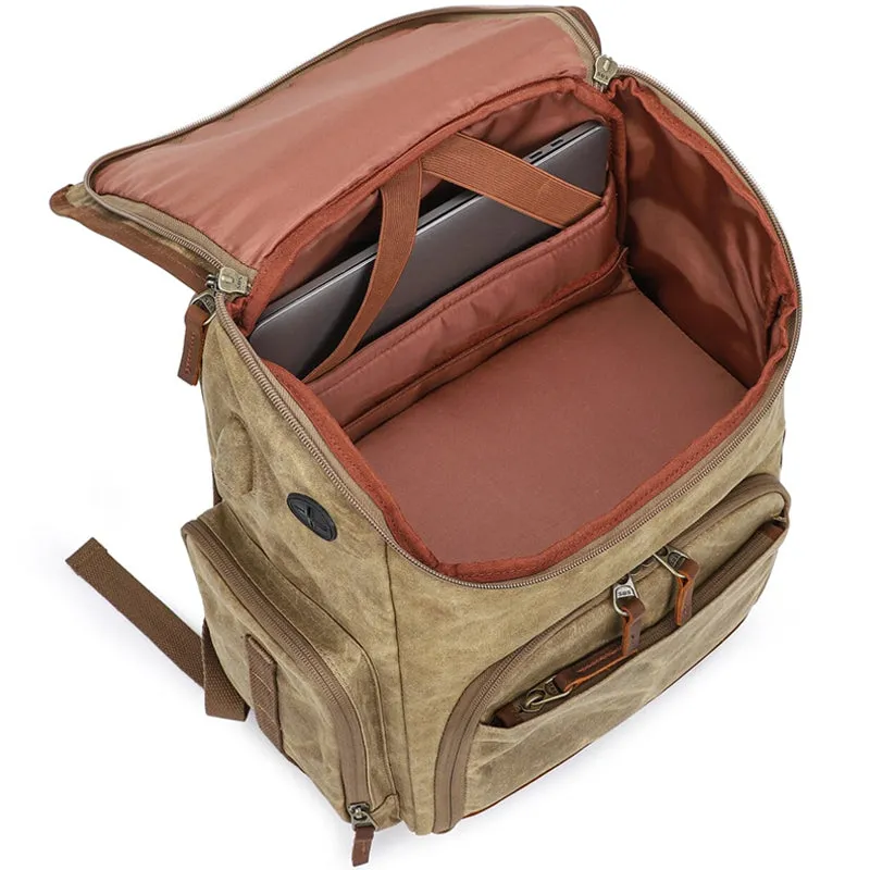 Canvas DSLR Camera Backpack Reteo Lens Bag For Adult