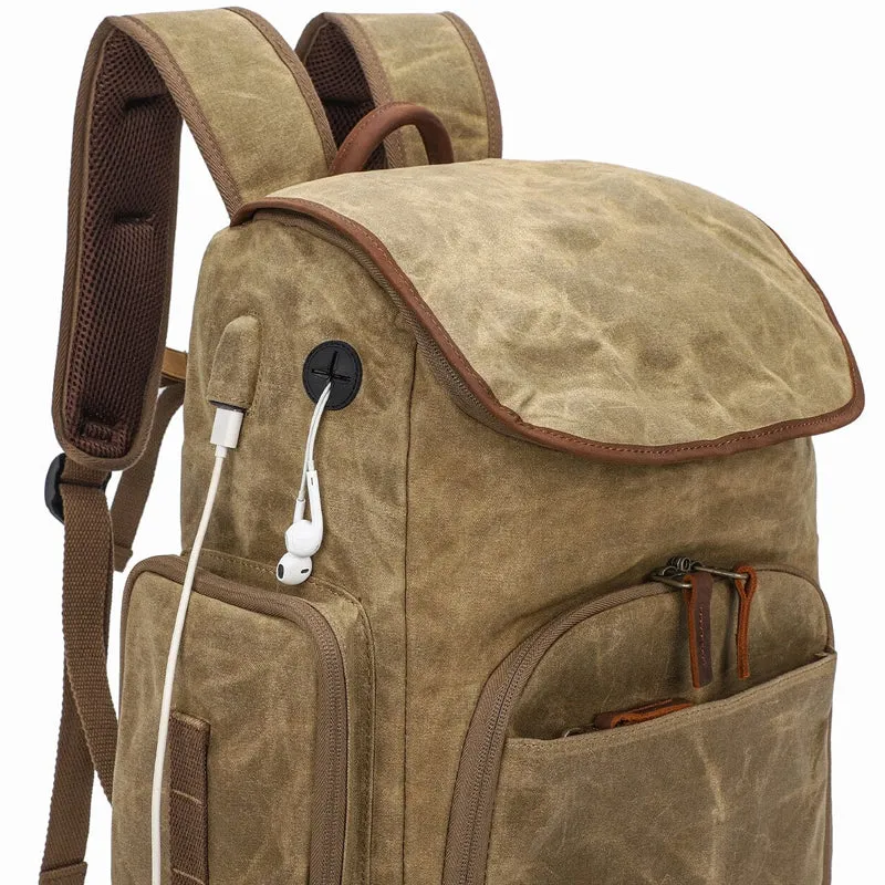 Canvas DSLR Camera Backpack Reteo Lens Bag For Adult