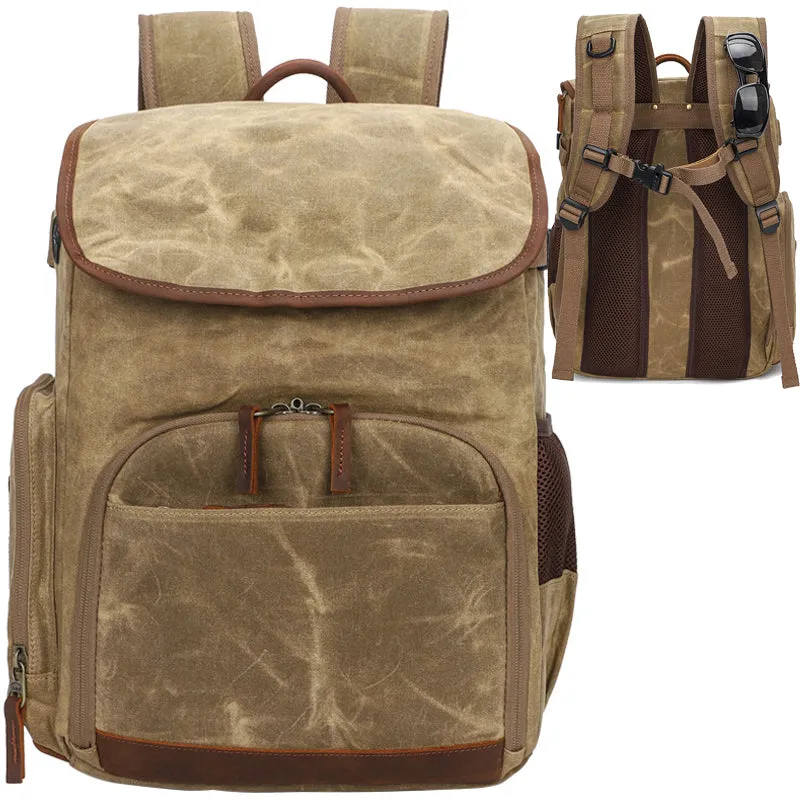 Canvas DSLR Camera Backpack Reteo Lens Bag For Adult