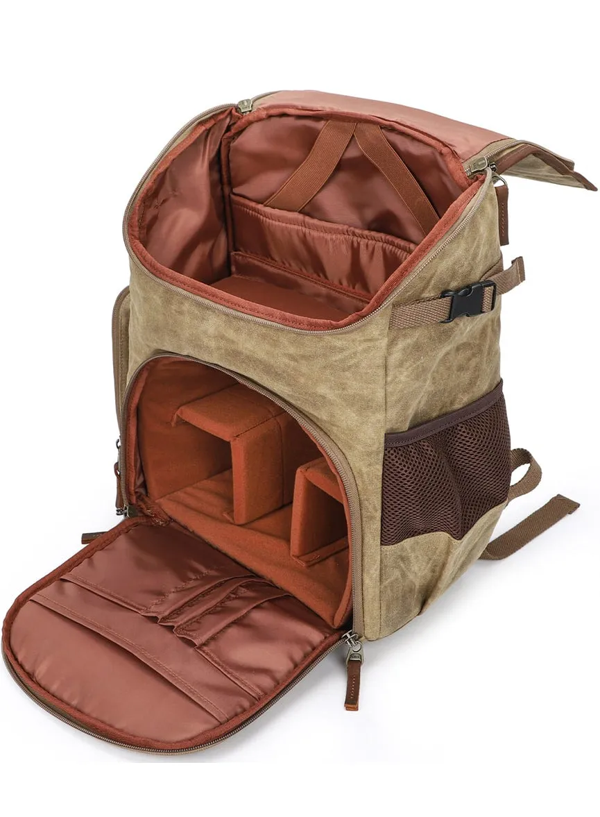 Canvas DSLR Camera Backpack Reteo Lens Bag For Adult