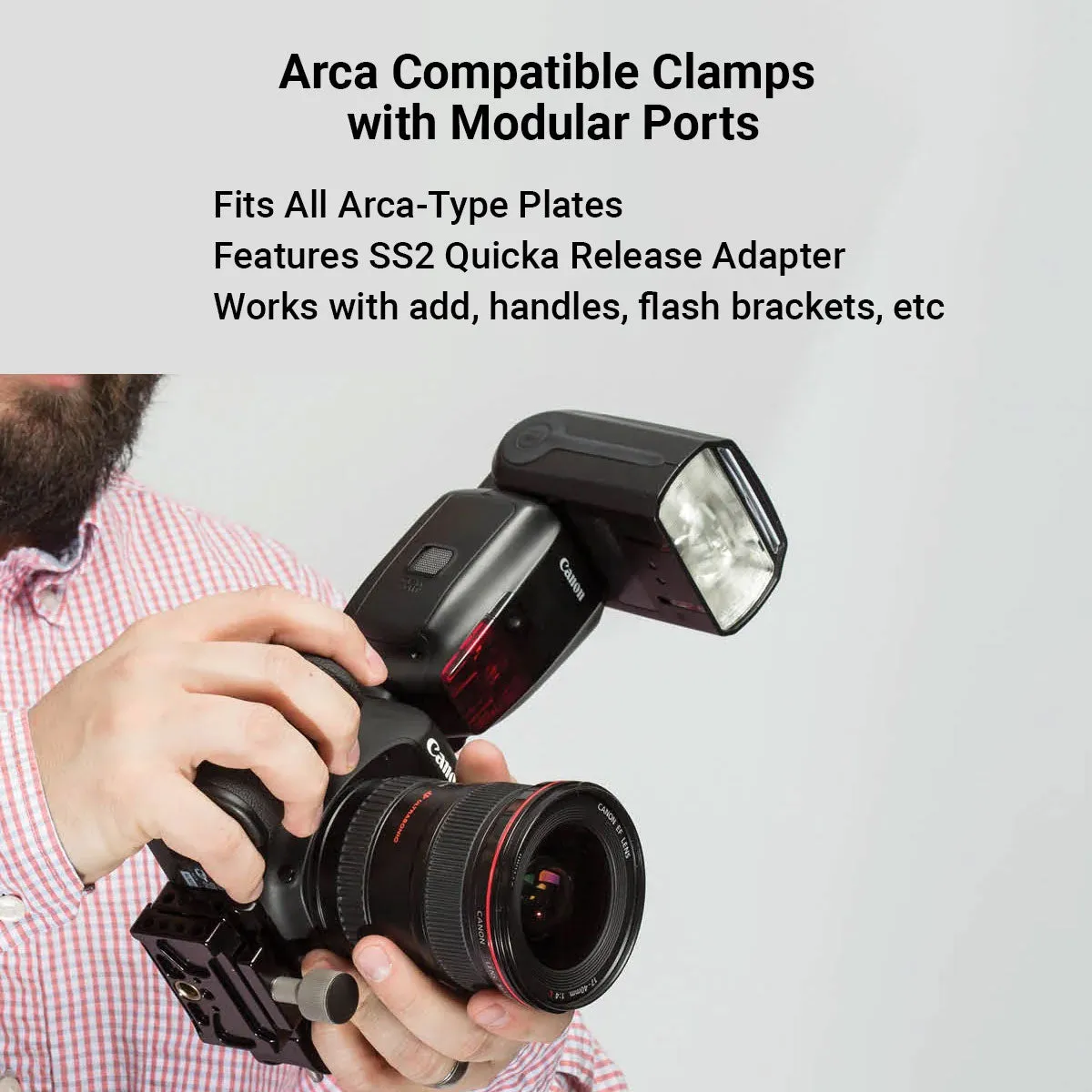 CB60v3 Arca Compatible Clamp with SS2 Quick Release Strap Adapter