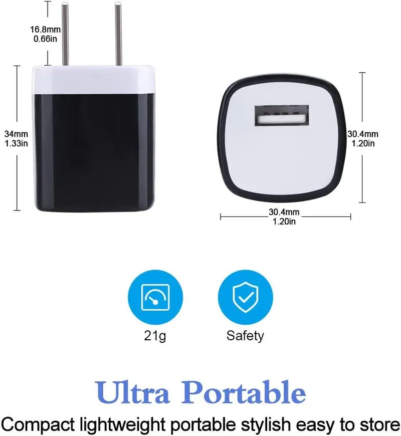 Charger Box,5Pack 1A/5V Single Port USB Wall Charger Cube Plug Charging Block Brick for iPhone 14 Pro Max 13 12 11 XS X 8,Samsung Galaxy S23 A53 A73 A14 A13 S22 S21 S20,Pixel 7 6a,Moto G9 G8,LG Stylo