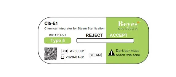 CI5-E1 Chemical Integrator For Steam Sterilization - 52mm X 22mm - 100/Pack