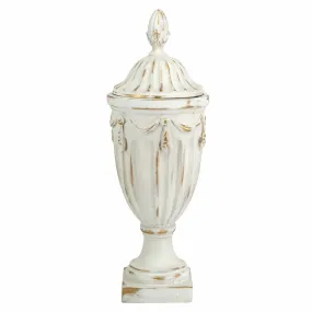 Classical White Pedestal Lidded Vase