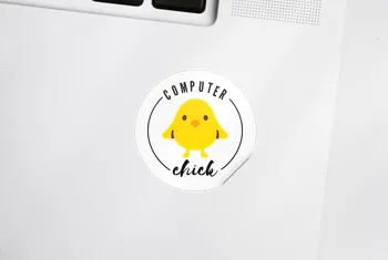 Computer Chick Techie Sticker