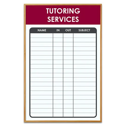 Custom Printed Dry Erase Whiteboards | Steel Magnetic White Marker Board 18x18 with Wood Frame