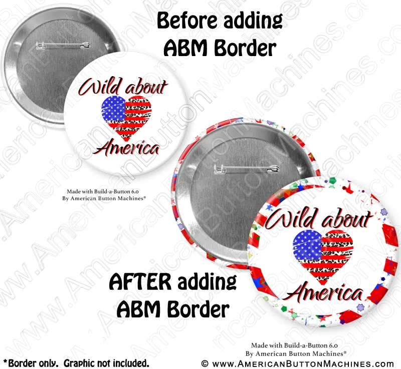 Digital Download for Buttons - Patriotic Border Set