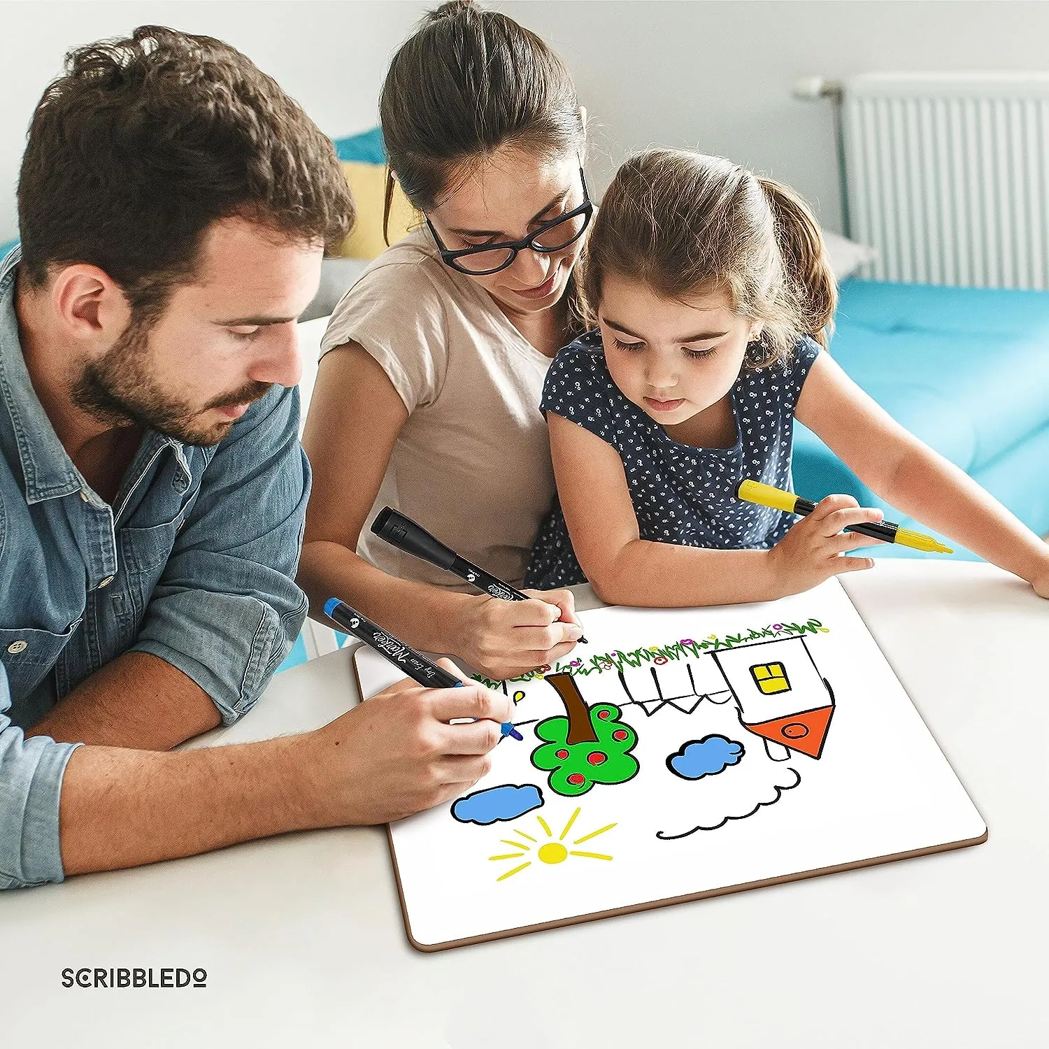 Double Sided Dry Erase Whiteboard 11"x14"