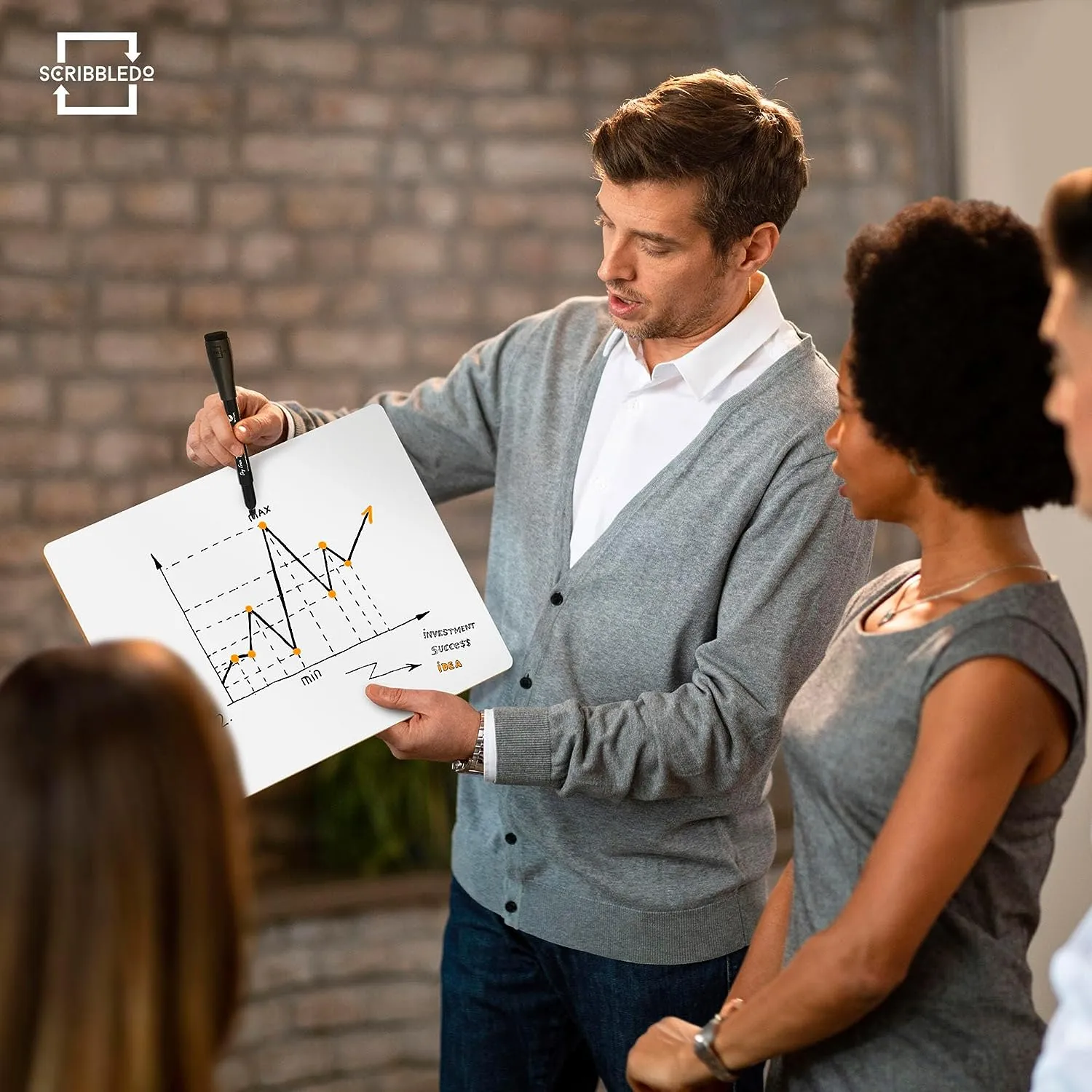 Double Sided Dry Erase Whiteboard 11"x14"
