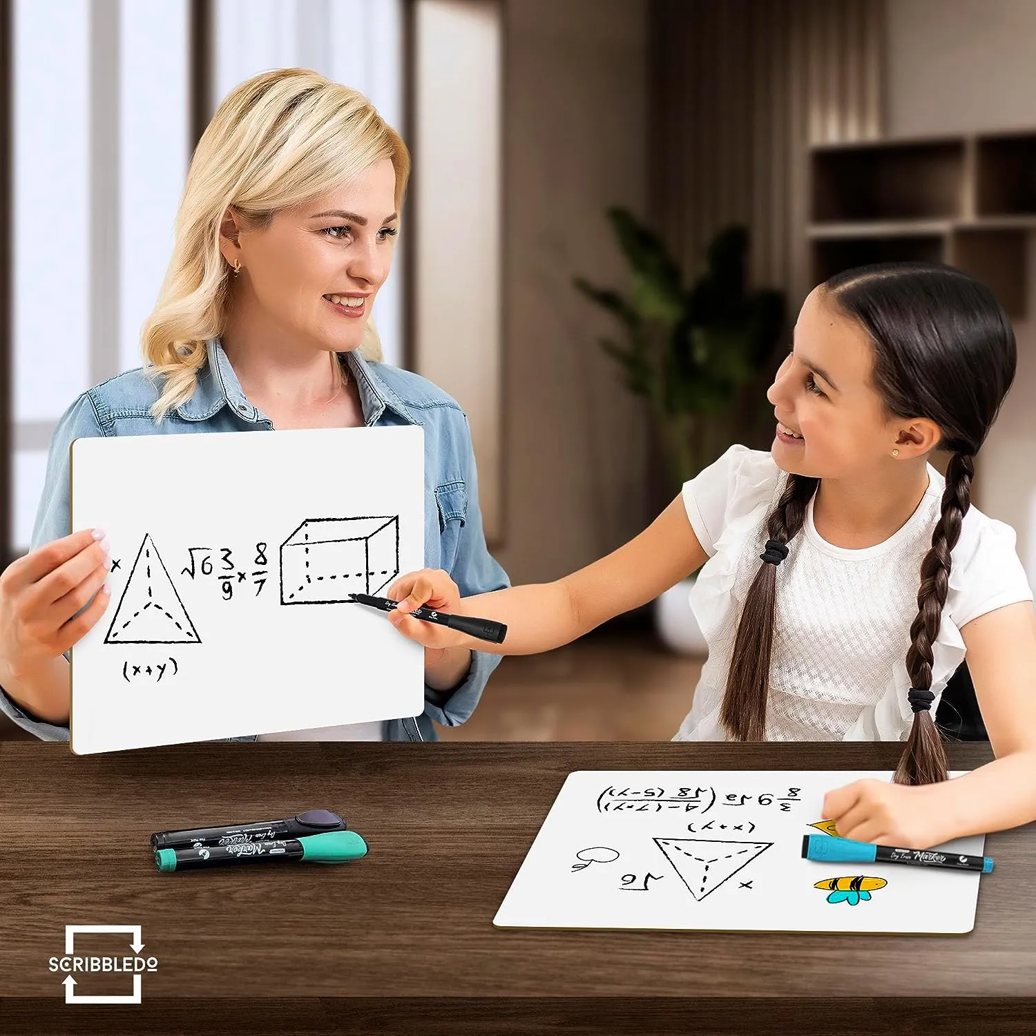 Double Sided Dry Erase Whiteboard 11"x14"