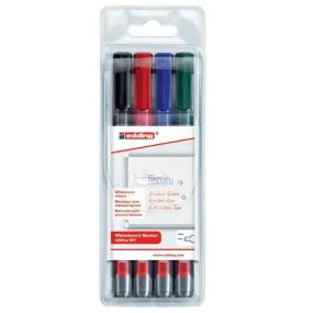 edding 361 - Wallet of 4 Bullet Nib Whiteboard Markers