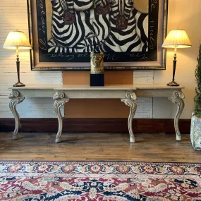 Entry Table, Custom One-of-a-Kind, Rams Heads