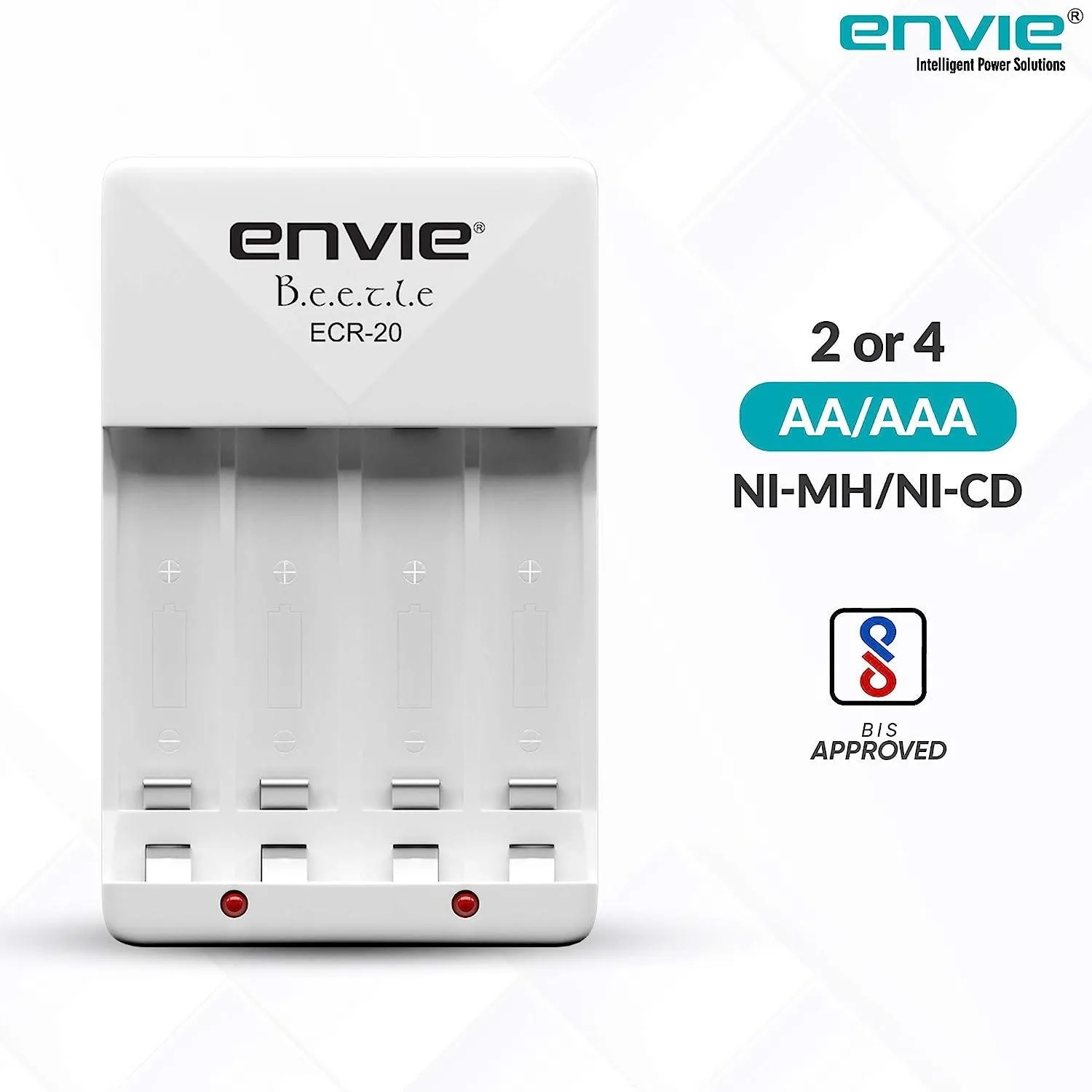 ENVIE (ECR-20) Charger for AA & AAA Rechargeable Batteries