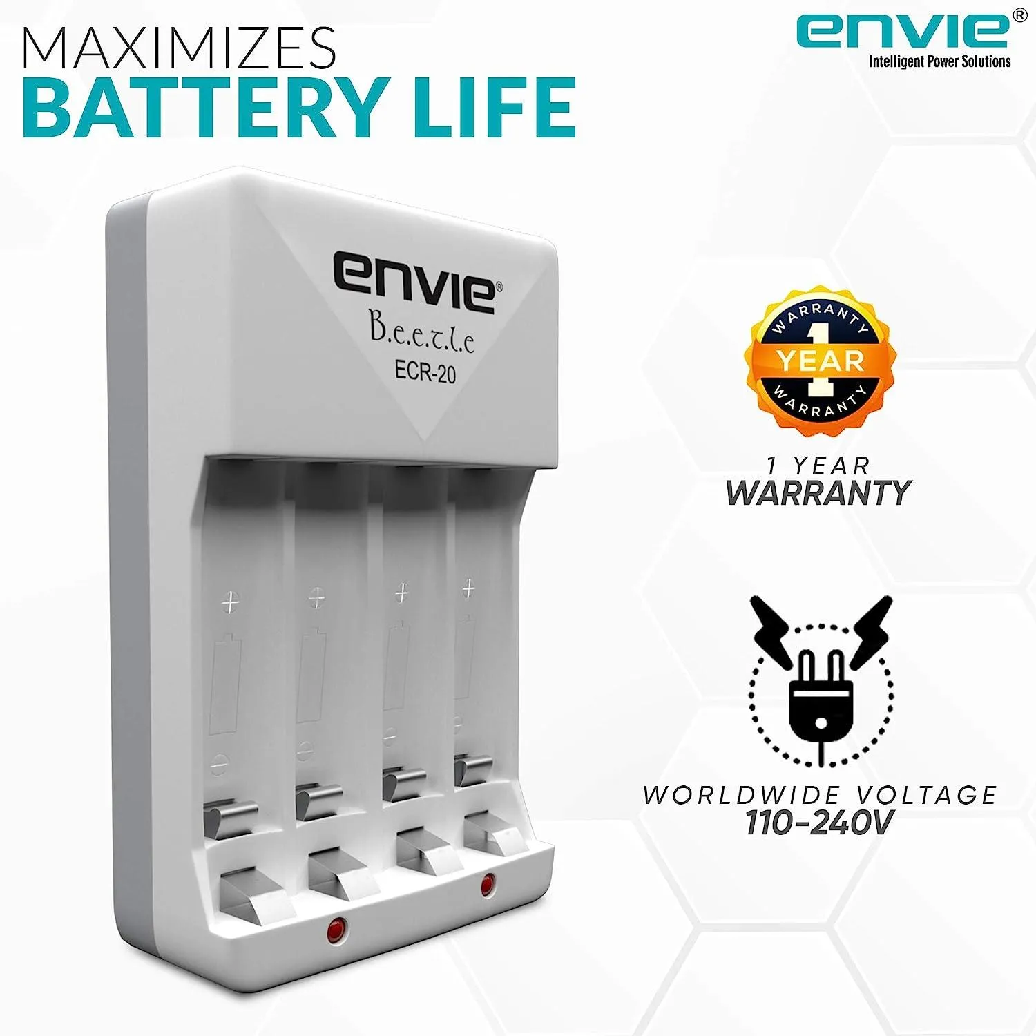 ENVIE (ECR-20) Charger for AA & AAA Rechargeable Batteries